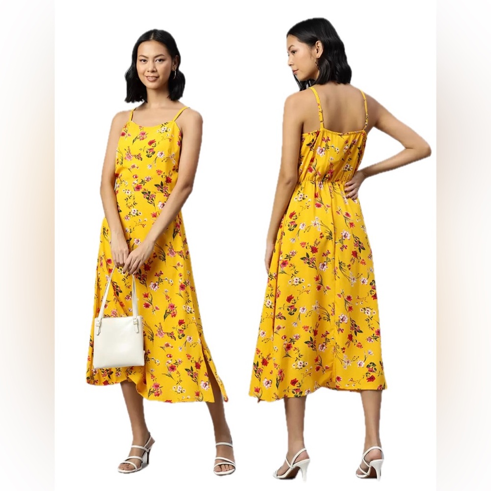 PlusS Floral Yellow Sundress size Small
